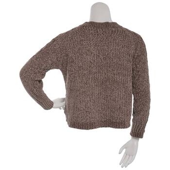 Juniors Plus Derek Heart Matte Chenille Mixed Cable Sweater - Boscov's