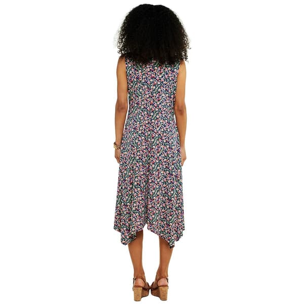 Womens Perceptions Sleeveless Floral Side Drape Wrap Dress
