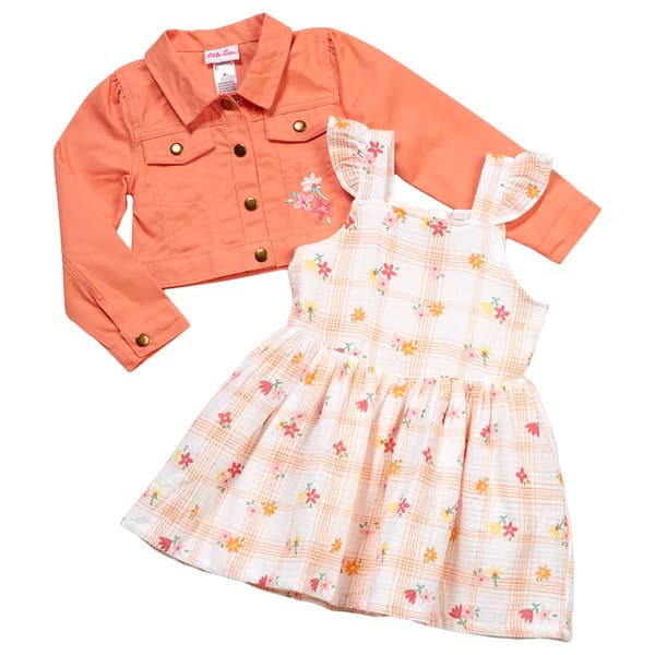 Grils (4-6x) Little Lass® Denim Jacket with Floral Dress
