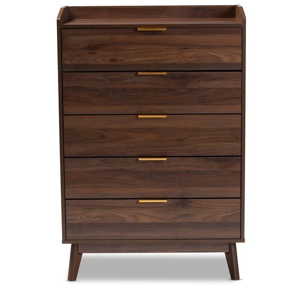 Baxton Studio Lena 5 Drawer Wooden Chest