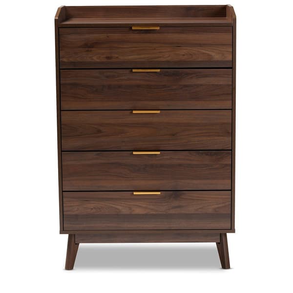 Baxton Studio Lena 5 Drawer Wooden Chest