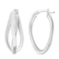 Ellen Tracy Sterling Silver Twisted Oval Hoop Earrings - image 1