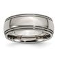 Mens Endless Affection&#40;tm&#41; 8mm Titanium Grooved & Beaded Edge Band - image 1