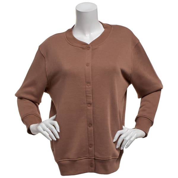 Petite Hasting & Smith Long Sleeve Fleece Baseball Cardigan - image 
