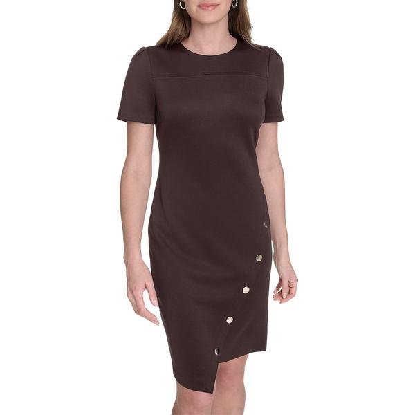 Womens Tommy Hilfiger Short Sleeve Asymmetric Button Sheath Dress - image 