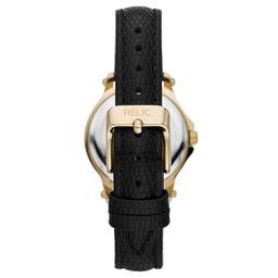 Womens RELIC by Fossil Gold-Tone & Black Strap Watch - ZR34630