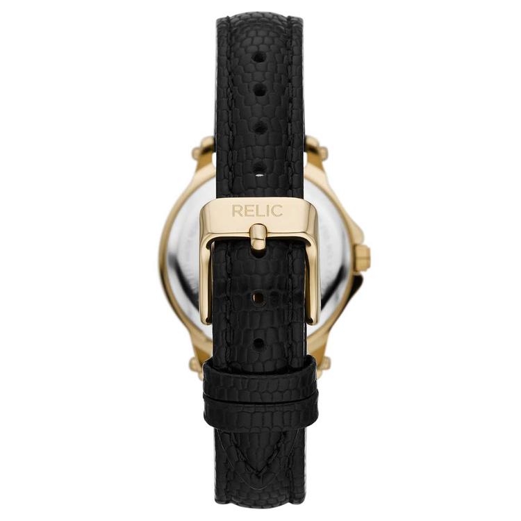 Womens RELIC by Fossil Gold-Tone & Black Strap Watch - ZR34630