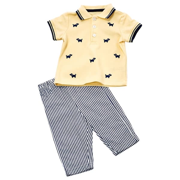 Baby Boy (3-12M) Little Me Puppies Polo-Pant Set - image 