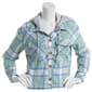 Juniors No Comment Linux Flannel Plaid Button Front Hoodie Jacket - image 1