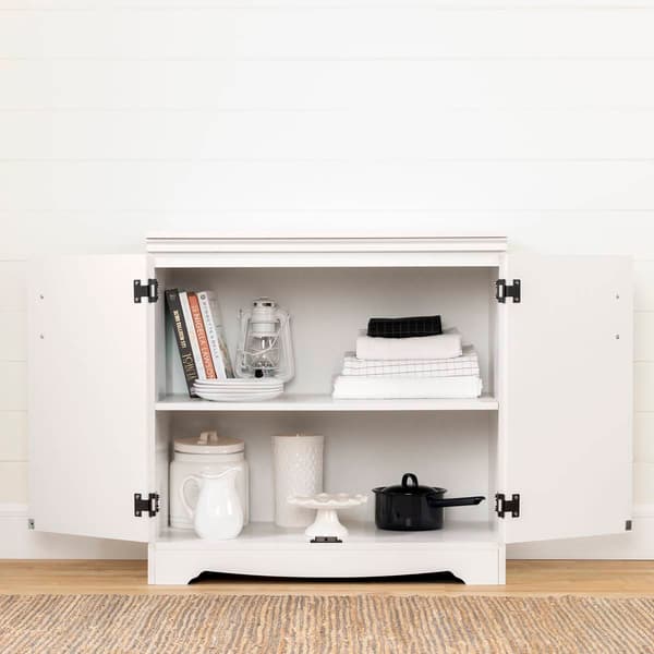 South Shore Farnel Pure White 2-Door Storage Cabinet