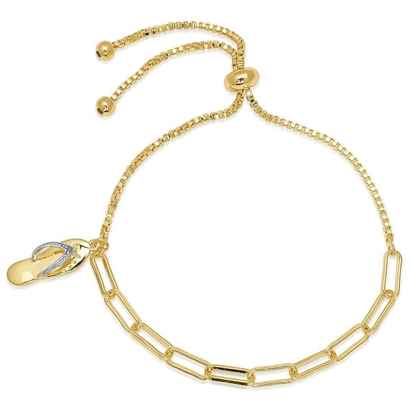 Accents by Gianni Argento Flip-Flop Paperclip Adjustable Bracelet - image 
