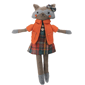 Northlight Sitting Herringbone Designed Fox Girl with Plaid Dress - image 1