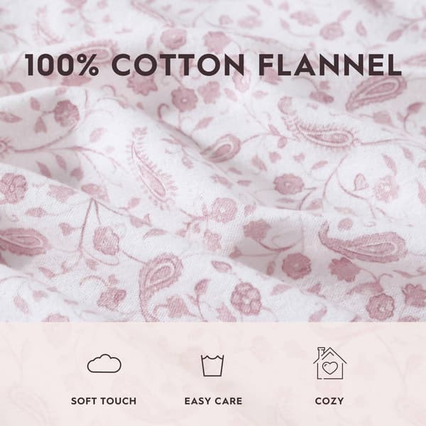Laura Ashley Paisley Prance Cotton Flannel Sheet Set