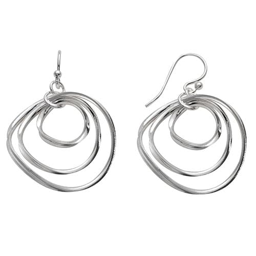 Marsala Fine Silver-Plated Twisted Circles Drop Earrings - image 