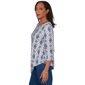 Petite Alfred Dunner Indigo Girls 3/4 Sleeve Diamond Blouse - image 4