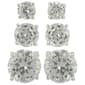 Silver-Tone Round Cubic Zirconia Earrings Trio Set - image 1