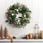 Puleo International Pre-Lit White& Green Adorned Christmas Wreath - image 2