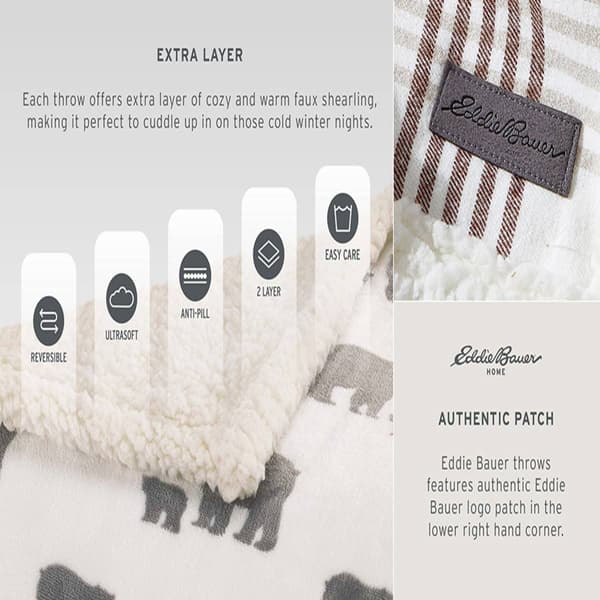 Eddie Bauer Trailhead Plaid Plush-Fleece Reversible Throw