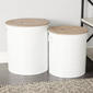 9th & Pike® Farmhouse White Metal Storage Ottoman - Set of 2 - image 2