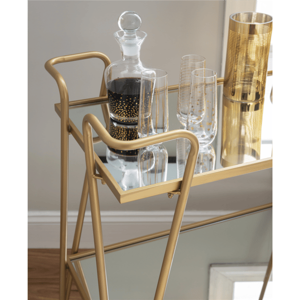 Linon Home Decor Ellie Gold Bar Cart