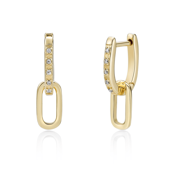 Brilliant Grown Lab-Grown Diamond Drop Huggie Hoop Earrings - image 
