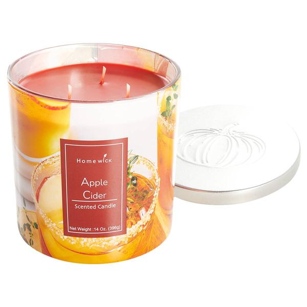 Homewick 14oz. Apple Cider 3-Wick Jar Candle - image 
