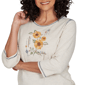 Petite Alfred Dunner Tuscany Sunflower Embroidered Blouse - image 5