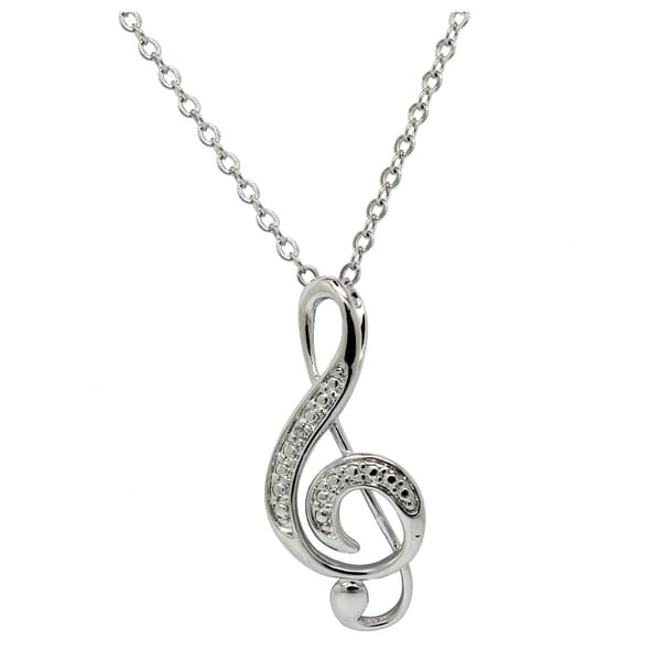 Accents by Gianni Argento Diamond Accent Music Note Pendant - image 