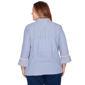 Plus Size Alfred Dunner Mykonos Mixed Stripe Button Front Blouse - image 2