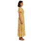 Womens Vivid Aura Short Sleeve Floral Smock Waist Tier Maxi Dress - image 3