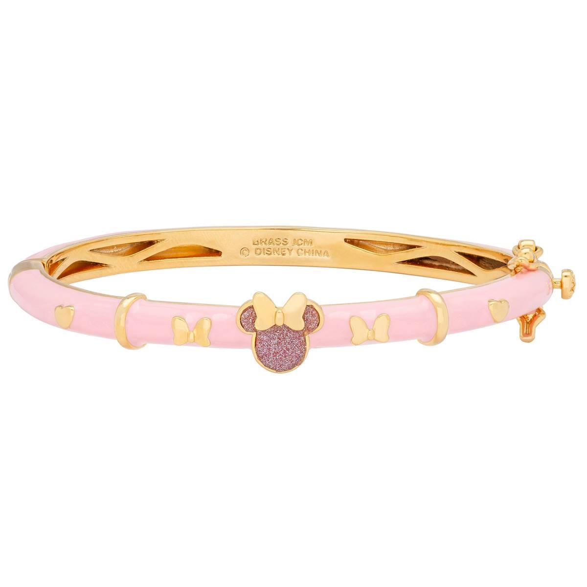 Disney Yellow Gold Plated Minnie Mouse Bangle Bracelet