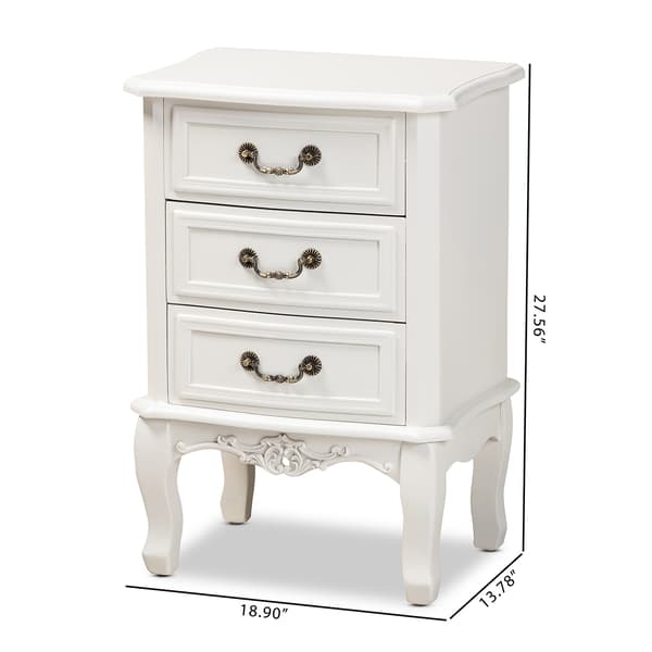Baxton Studio Gabrielle Traditional French Country 3 Drawer Night