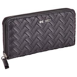 Womens Nine West Norah Woven Zip-Around Clutch Wallet
