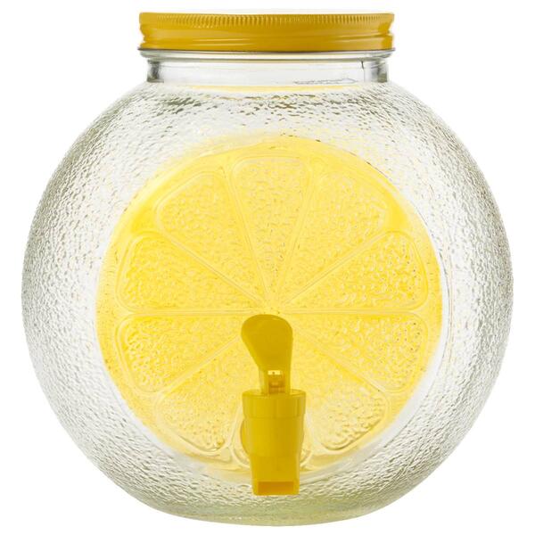 Circle Glass 1 Gallon Lemon Shaped Dispenser - image 