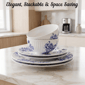222 Fifth Cassian Embossed Toile Blue 12pc. Dinnerware Set - image 8