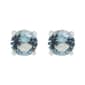 Marsala 6mm Round Aqua Stud Earrings - image 1