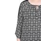 Womens NY Collection 3/4 Sleeve Tie Neck Geometric Blouse - image 4