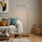 HomeRoots 63in. Brown LED Task Floor Lamp with Brass - image 1
