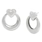 Steve Madden Silver-Tone Heart Doorknocker Earrings - image 1
