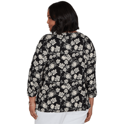 Plus Size Emaline Key Items 3/4 Sleeve V Neck Pumpkin Tee