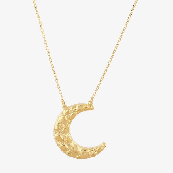 Gold Classics&#40;tm&#41; 10kt. Yellow Gold Nugget Moon Necklace - image 