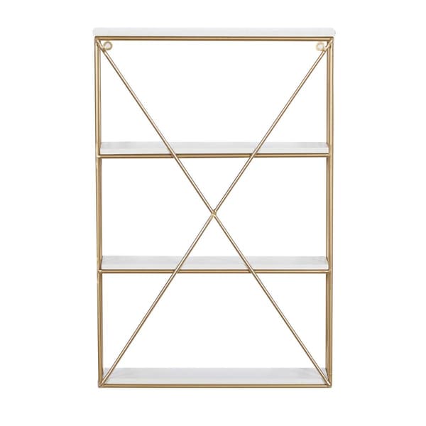 9th & Pike® Metal Wood Wall-Mounted Bookshelf