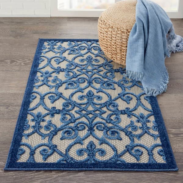 Nourison Aloha Scroll Contemporary Indoor/Outdoor Area Rug