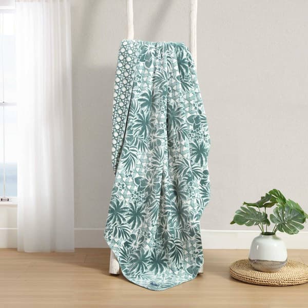 Tommy Bahama Laniaki Fronds Plush Reversible Blanket