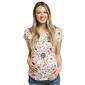 Womens Due Time Short Sleeve Cross Back Floral Maternity Top - image 1