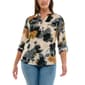 Womens Zac & Rachel Long Sleeve Watercolor Button Front Top - image 1