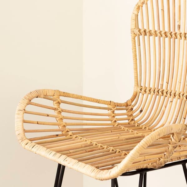 South Shore Balka Rattan Dining Chair w/ Armrests - Set of 2