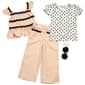 Girls (4-6x) Little Lass® 3pc. Ric Rac Culotte Set - Sand Dollar - image 2