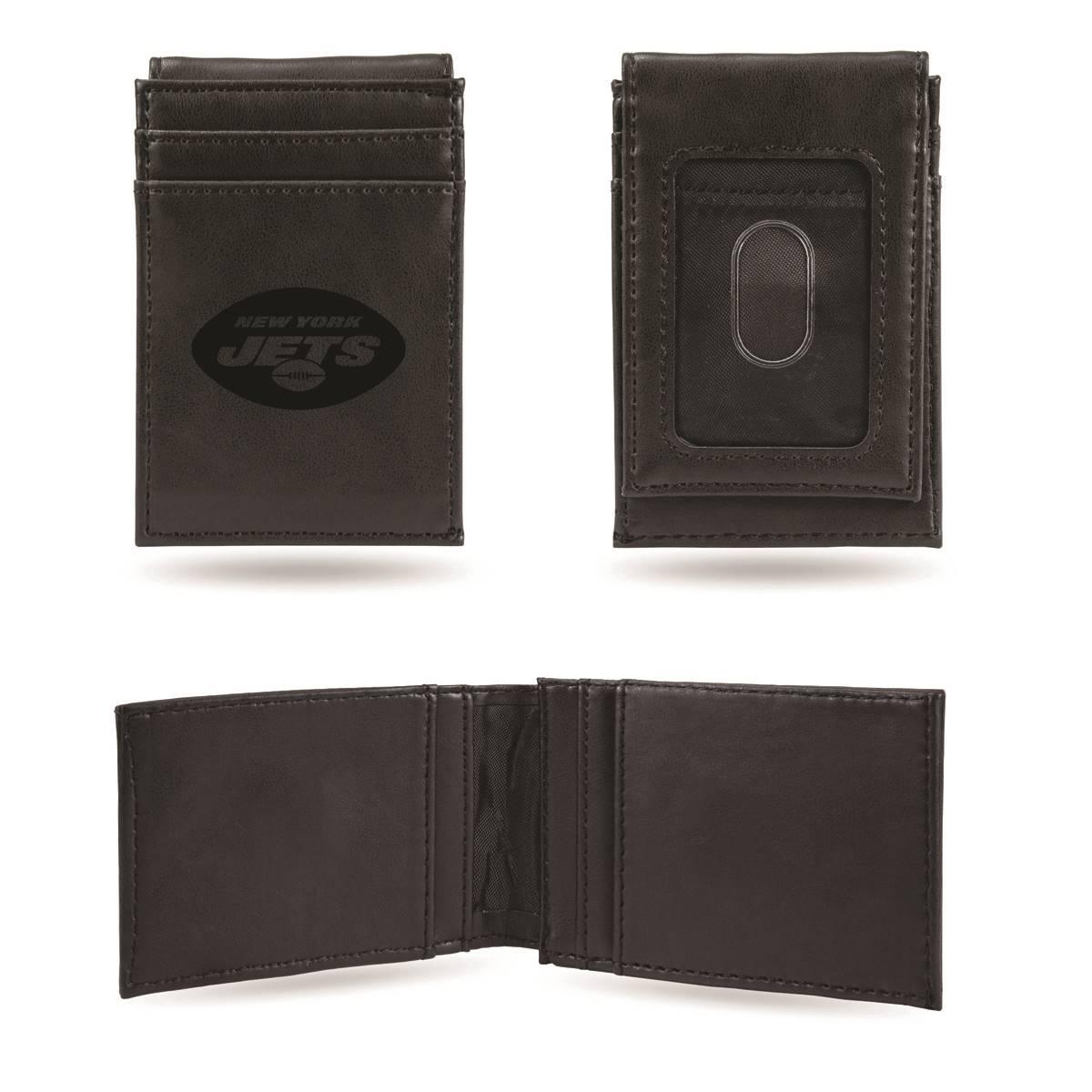 Mens NFL New York Jets Faux Leather Front Pocket Wallet