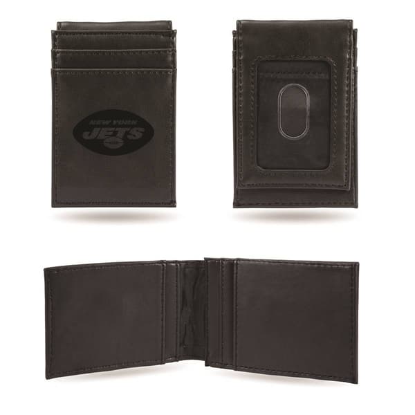 Mens NFL New York Jets Faux Leather Front Pocket Wallet